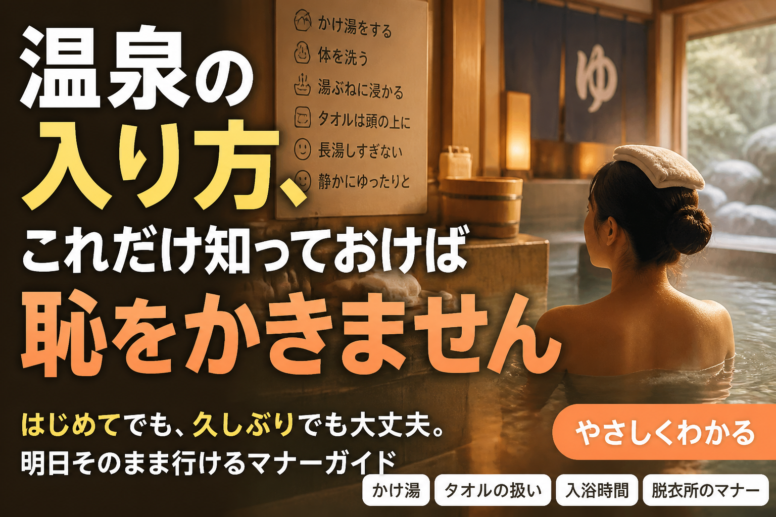 温泉の入り方、これだけ知っておけば恥をかきません